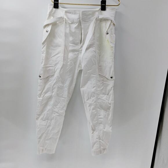 Polo Ralph Lauren Pants womens white cargo pants high waist belted pockets - Picture 9 of 15